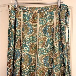 Split brand a-line paisley skirt